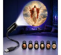 Christian Religion Projector Night Light 2-in-1 USB Mini LED Projection