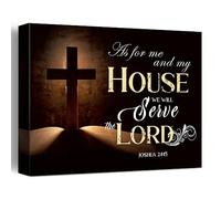 Christian Religious Canvas Wall Art,As for Me and My House We Will Serve the Lord Joshua 24:15 Bible Verses Canvas Poster Print Wall Decor,Scripture Home Office Bedroom Decoration W618