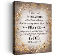 Christian Religious Canvas Wall Art,Do Not Be Anxious About Anything But in Every Situation By Prayer Philippians 4:6 Canvas Poster Print Wall Decor,Scripture Home Office Bedroom Decoration W625