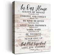 Christian Religious Canvas Wall Art, In Our Home Always Be Honest Proverbs 12:22 Bible Canvas Poster Print, Christian Faith Wall Art Decor, Scripture Home Office Bedroom Decoration W608