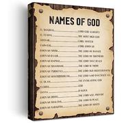 Christian Religious Canvas Wall Art, Names of God Canvas Poster Print, Faith Wall Art Decor, Scripture Home Office Bedroom Decor W623