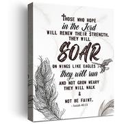 Christian Religious Canvas Wall Art,Those Who Hope in the Lord Will Renew Their Strength Isaiah 40:31 Bible Canvas Poster Print Wall Decor,Scripture Home Office Bedroom Decoration W603
