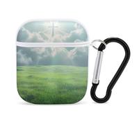 Christian Religious Cross Light of God Earphone Case Cover Compatible with AirPods 1&2 Shockproof Bluetooth Headset Case White-style