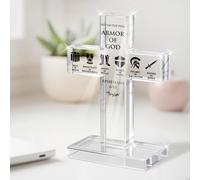 Christian Religious gift for Women: Faith Bible Verses, Jesus Inspirational Scripture, Put on the Full Armor of God Acrylic Desk Sign Plaque for Home Office
