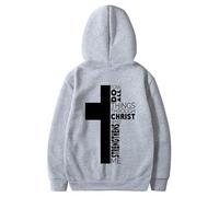 Christian Religious Hoodies for Men Cute Hooded Personalized Pullover Outfits Workou Graphic Long Sleeve Tops Trendy Lightweight Western Loose Fit with Designs 2024 Preppy College Grey