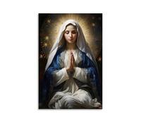 Christian Religious Poster of The Virgin Mary Kneeling And Praying Poster Decorative Painting Canvas Wall Posters And Art Picture Print Modern Family Bedroom Decor Posters 12x18inch(30x45cm)
