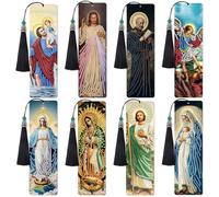 Christian Religous Diamond Art Bookmarks - 6 Pcs Diamond Art Bookmarks Kit for Adults, Gem Craft Painting Kits Featuring Jesus Christ Virgin Mary Saints, Christian Gifts for Holiday Christmas