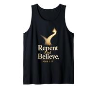 Christian Repent and Believe Mark 1:15 Bible Verse Tank Top