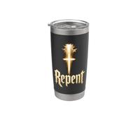 Christian Repent Faith Cross Bold Gift Stainless Steel Insulated Tumbler