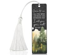 Christian Rest - Giving Bookmark, Inspirational Gift for Believers, Uplifting Gift for Spiritual Readers, Spiritual Bookish Present, Unique Forest & Scripture Design Bookmark, WCB73