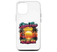 Christian Retro Sunset Vintage Style Stand Firm Act Like Men Case for iPhone 12/12 Pro