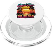 Christian Retro Sunset Vintage Style Stand Firm Act Like Men PopSockets PopGrip for MagSafe