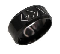 Christian Ring Highs and Lows (Black) | God Is Greater Than The Highs And Lows Stainless Steel Ring, Christian Jewelry For Him or Her, 12 (2.64"), Metal, No Gemstone