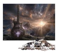 Christian Rock Guitar Wooden Jigsaw Puzzles Adults Fun 1000 Pieces Home Decoration Stress Relief Toy Intellectual Game Education Game Relaxation And Intelligence 1000pcs (75x50cm)
