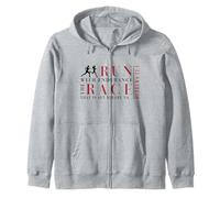 Christian Runner - Hebrews 12:1 Faith & Running Endurance Zip Hoodie