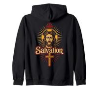 Christian Salvation Jesus Christ Cross Faith Design Zip Hoodie