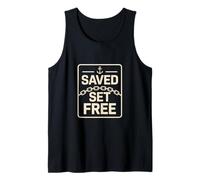 Christian Saved Set Free Anchor Chain Faith Scripture Tank Top