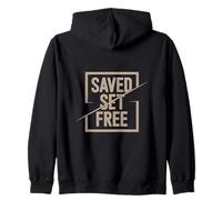 Christian Saved Set Free Faith Scripture Zip Hoodie