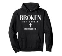 Christian Saying Broken But Chosen Minimal Pullover Hoodie