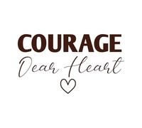 Christian Saying Courage Dear Heart Engraving Decals 47.6x84.8cm Car Body Decoration Coffee