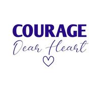 Christian Saying Courage Dear Heart Engraving Decals 54.4x97cm Window Decals DarkBlue