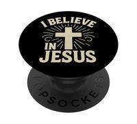 Christian Saying: I Believe In Jesus PopSockets Adhesive PopGrip