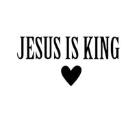 Christian Saying Jesus is King Engraving Stickers 34x70cm Window Decals Black