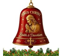 Christian Scene Decoration for Garden Church Temple Wall Farmhouse Mantle Holiday Party Garland Door Display Tree Decoration Christmas Jesus Christian Scene Religious Bell Christmas Bells