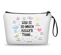 Christian Scripture Bible Religion God Graduation Appreciation Birthday Inspirational Gifts Small Makeup Cosmetic Bag for Women Faith Teacher Female Coworker Friend Siste Teen Mom Her Christmas