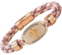 Christian Scripture Faith Bracelet Collection, Bible Verse Cross Bracelet，B