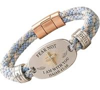Christian Scripture Faith Bracelet Collection, Bible Verse Cross Bracelet，C
