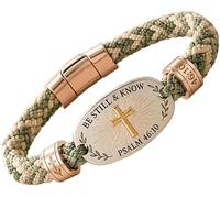 Christian Scripture Faith Bracelet Collection, Bible Verse Cross Bracelet，D