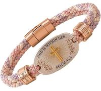 Christian Scripture Faith Bracelet Collection, Bible Verse Cross Bracelet，E