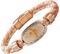 Christian Scripture Faith Bracelet Collection, Bible Verse Cross Bracelet，F