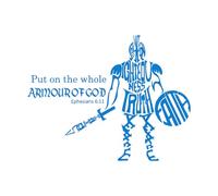 Christian Scripture Wall Decal Vinyl Put On The Whole Armor of God Bible Verse Boy's Bedroom Decor Sticker Removable Mural Large - 49x64cm