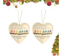 Christian Sea Glass Birds Keepsake, I Will Sing the Goodness of God | Handmade Style Glass Bird Artwork, Birds Family On Branch Art Decor With Bible Verse Psalm, Christmas Tree Hanging Ornaments