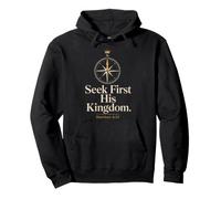 Christian S irst His Kingdom Matthew 6:33 Bible Verse Pullover Hoodie