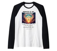 Christian Service is My Ministry Serving Others Jesus Christ Raglan Baseball Tee