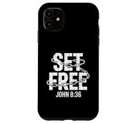Christian Set Free John 8:36 Inspirational Message Case for iPhone 11