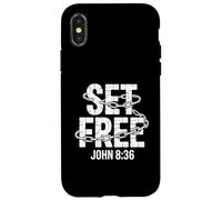 Christian Set Free John 8:36 Inspirational Message Case for iPhone X/XS