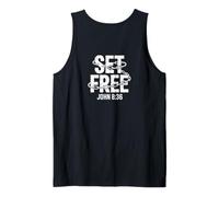 Christian Set Free John 8:36 Inspirational Message Tank Top