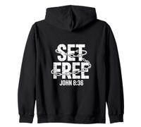 Christian Set Free John 8:36 Inspirational Message Zip Hoodie