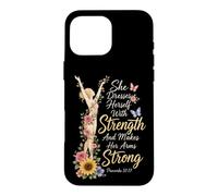 Christian She Dresses Herself With Strength Gift Case for iPhone 16 Pro Max