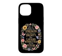Christian She Is Clothed In Strength Proverbs 31 Woman Gift Case for iPhone 15