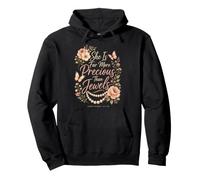 Christian She Is Far More Precious Than Jewels Gift Pullover Hoodie