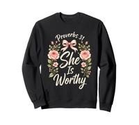Christian She Is Worthy Proverbs 31 Woman Gift Sweatshirt