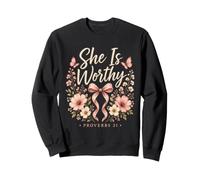 Christian She Is Worthy Proverbs 31 Woman Gift Sweatshirt