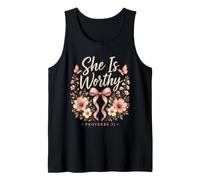 Christian She is Worthy Proverbs 31 Woman Gift Tank Top