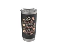 Christian She Works with Her Hands in Delight Gift Stainless Steel Insulated Tumbler
