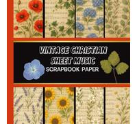 Christian Sheet Music Floral Scrapbook Paper Set - 20 Double-Sided Sheets, 8.8x8.5 Inches, Vintage Hymns with Watercolor Flowers & Leaves for Journals, Cards, DIY Crafts